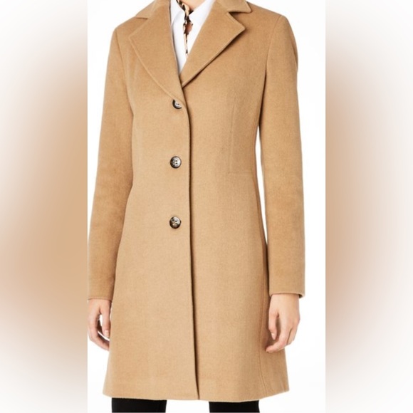Calvin Klein wool beige coat with satin lining good condition - Picture 1 of 4